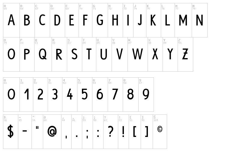 Hype font map